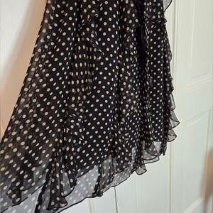 bcbg asymmetrical polka dots dress Satin Polka Dot Asymmetrical Dress